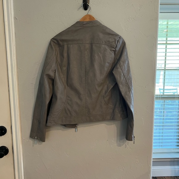 Gray Leather Jacket - Picture 2 of 4